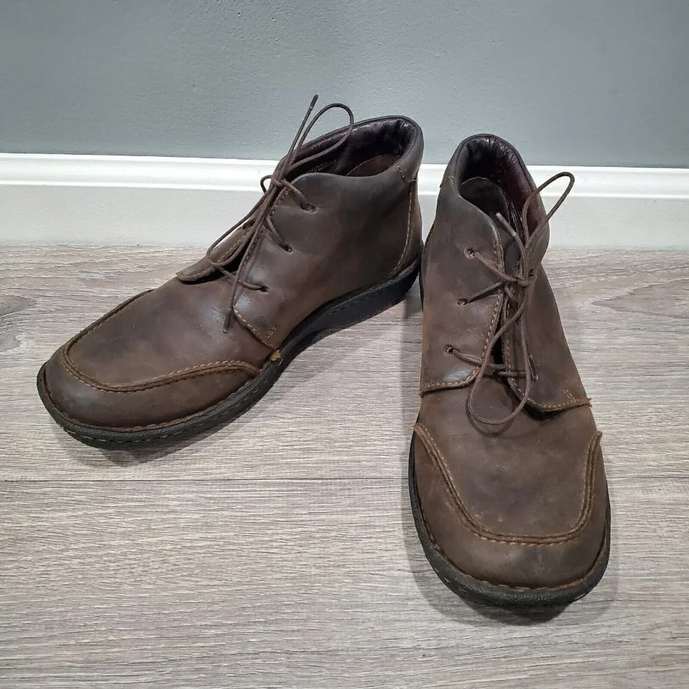 Born Henrik Mens Chukka Ankle Boots Brown Leather Lace Up Sz 9/40.5